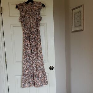 Floral Ruffle Maxi Dress - Peach Floral